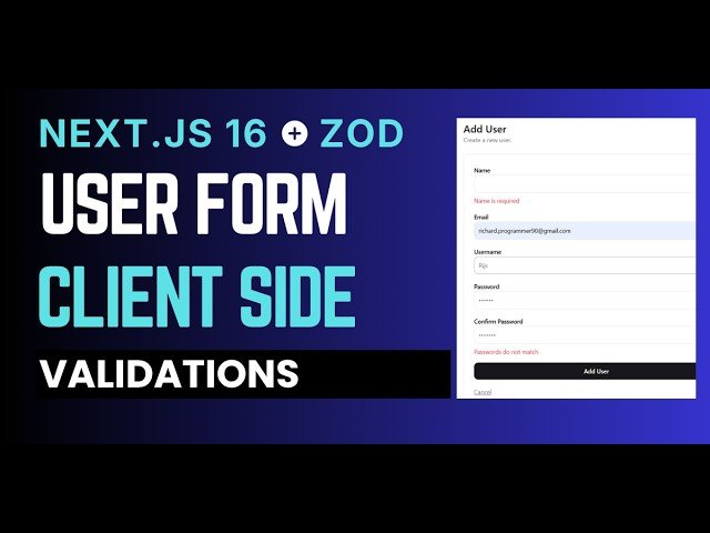 How to Build Client-Side Form Validation in Next.js with React Hook Form & Zod