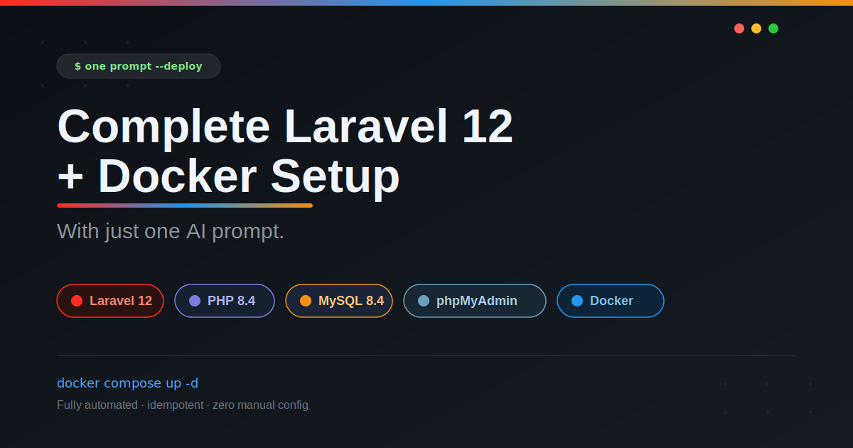 Complete Laravel 12 + Docker Setup With One Prompt